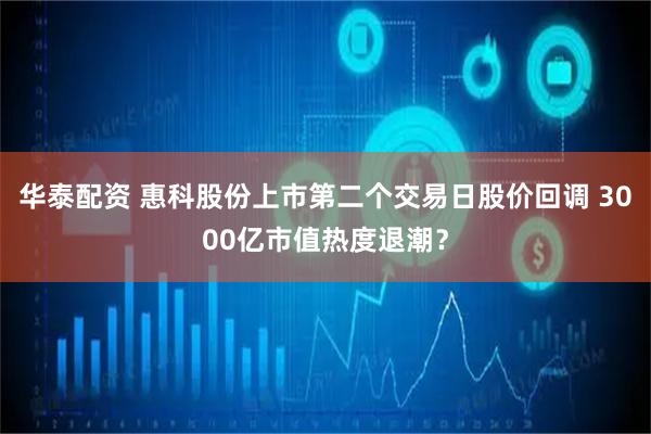 华泰配资 惠科股份上市第二个交易日股价回调 3000亿市值热度退潮？